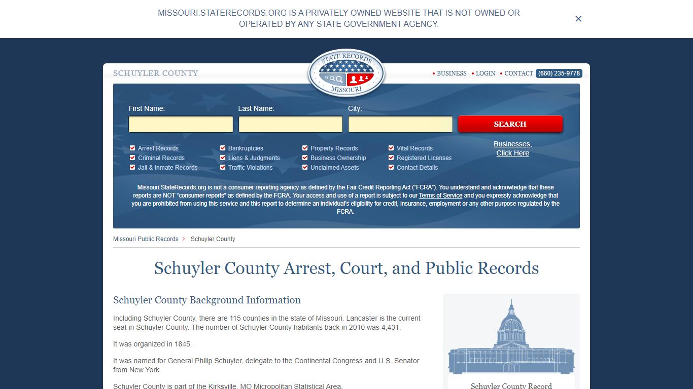 Schuyler County Arrest, Court, and Public Records