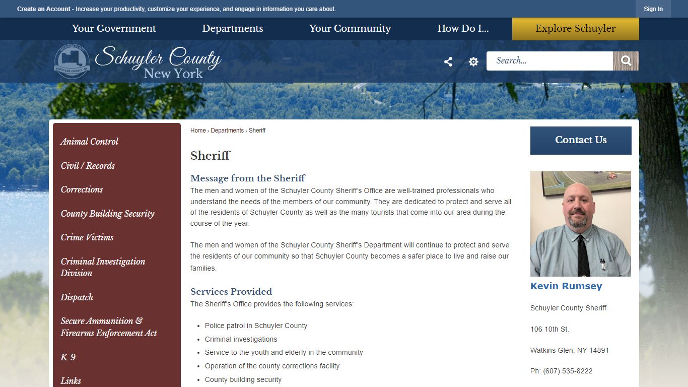 Sheriff | Schuyler County, NY - Official Website